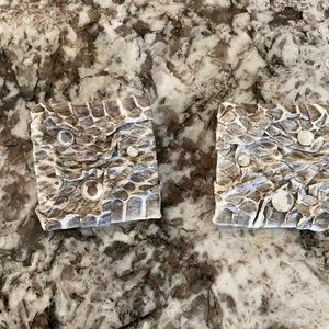 Real snake skin leather post earrings